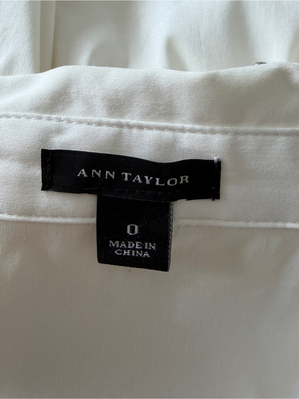 Ann Taylor Pearl-Embellished Collar Button-Down Shirt - Cream - Picture 10 of 10